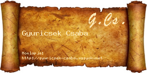 Gyuricsek Csaba névjegykártya