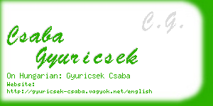 csaba gyuricsek business card